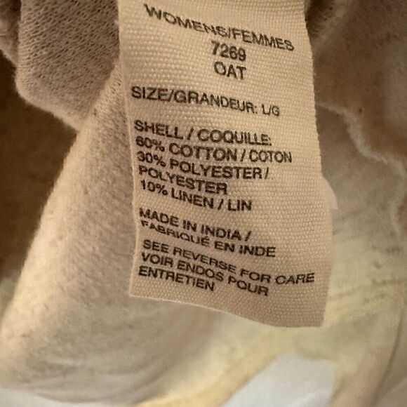 Woolrich Womens Cream Black Plaid Trim Button Up Ribbed Long Sleeve Henley Shirt - Picture 4 of 6